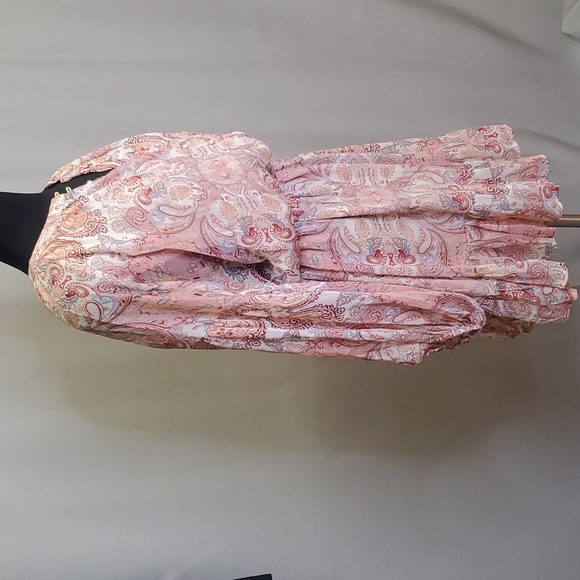 Dress Forum Paisley Print Dress Elastic Waist Ruffle Hem Skirt Size L - Picture 8 of 11